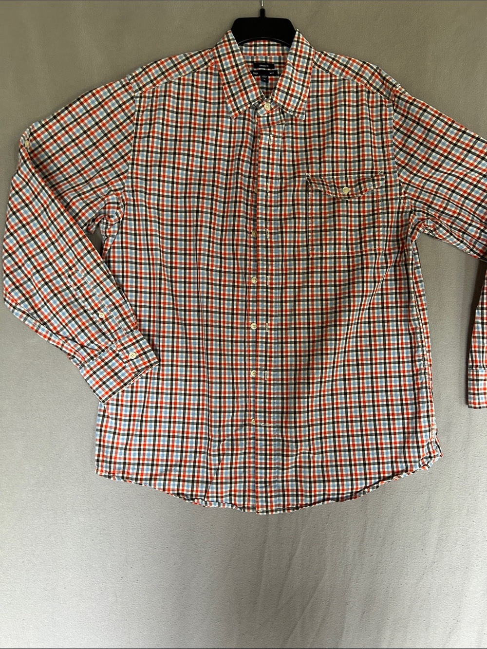 Gap - Men's Red and Blue Plaid Button-Up Shirt - XL